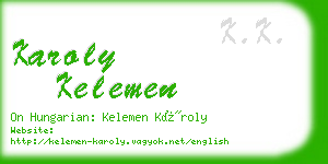 karoly kelemen business card